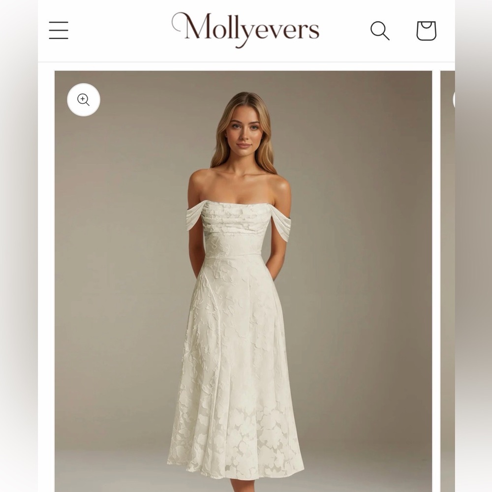 White Off-Shoulder Bridal A-Line Dress